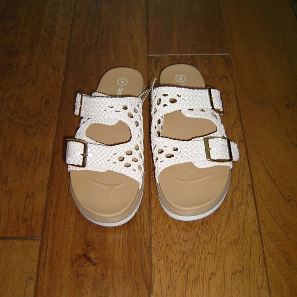 Cat & Jack Light Pink Buckle Sandals, Big Girls Size 4 - Picture 3 of 5